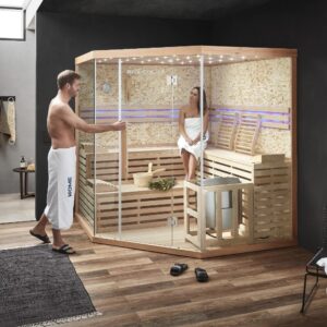 Home Deluxe SKYLINE BIG XL mit Kunststeinwand Innensauna – Ansicht 3