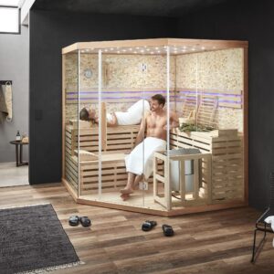 Home Deluxe SKYLINE BIG XL mit Kunststeinwand Innensauna – Ansicht 4