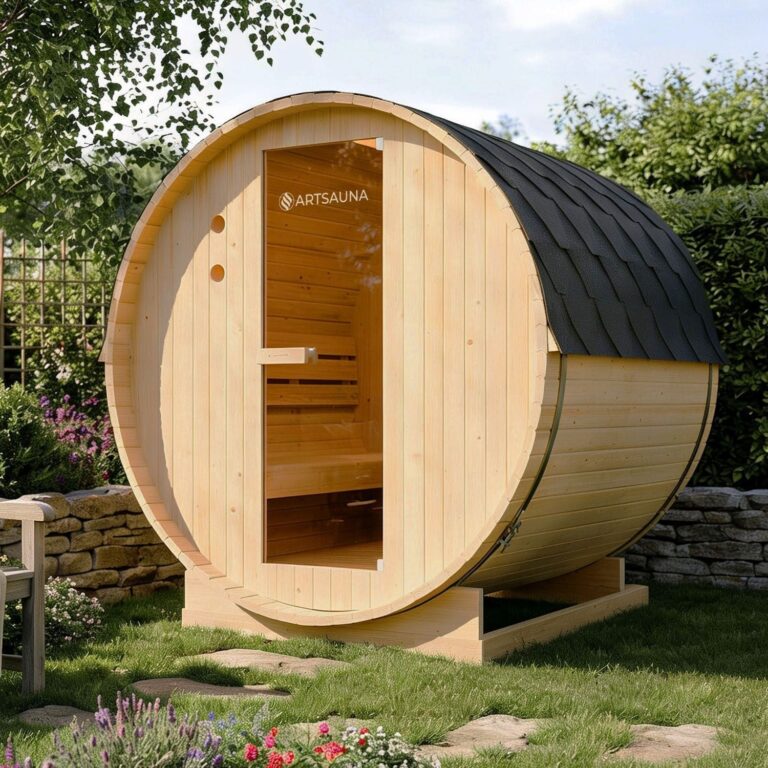 Artsauna Spitzbergen 180 Fasssauna für 4 Personen mit 6-kW-Ofen